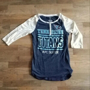 Tennessee Titans Blue Long Sleeve Henley Up Shirt Teens Large 11/13
